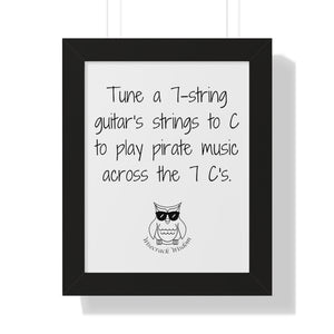 Tune a 7-string guitar's strings to C to play pirate music across the 7 C's.