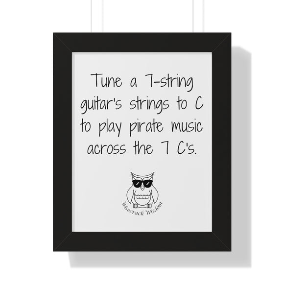 Tune a 7-string guitar's strings to C to play pirate music across the 7 C's.